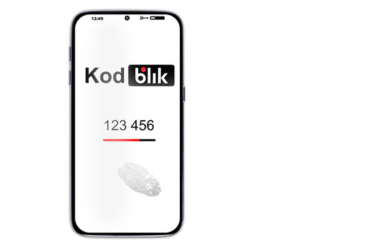 Telephone with the Blik logo - payment by phone.