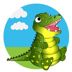 Fototapeta premium Cute Crocodile, Cartoon illustration 