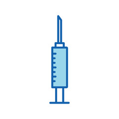 Medical injection line and fill style icon vector design