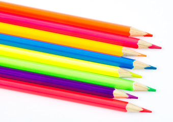 Fototapeta premium colored pencils isolated on white background