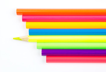 Fototapeta premium colored pencils isolated on white background