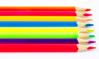 colored pencils isolated on white background