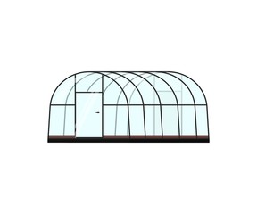 Greenhouse complex. Glasshouse with plants. Planting icon. Flat style.
