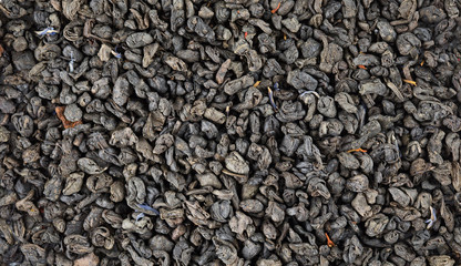 Leaves of fragrant black tea.