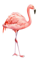 flamingo bird, isolated background, watercolor drawings