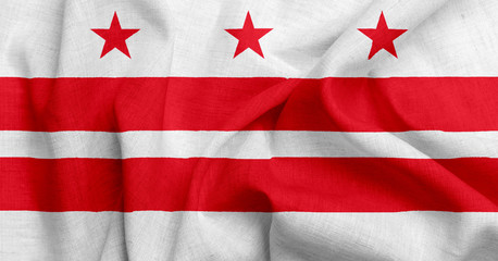 Flag of washington dc, USA with waving fabric texture	