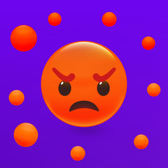 Angry emoticon. Premium vector illustration.