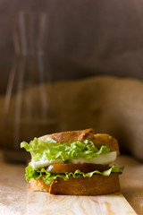 Vegetarian sandwich with rustic bread