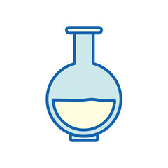Chemistry flask line and fill style icon vector design
