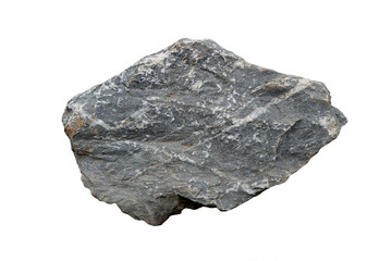 Obraz premium Macro shooting of Limestone sedimentary rock isolated on white background.