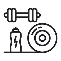 Sports equipment black line icon. Home leisure. Outline pictogram for web page, mobile app, promo.