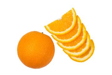 Orange slices isolate on white background