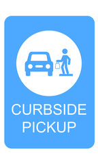 Curbside Pickup illustrated vector clip art sign symbolizing a designated area 