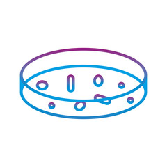 Virus inside plate gradient line style icon vector design