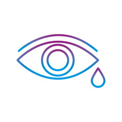 Eye with drop gradient line style icon vector design