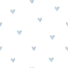 Tapeten Nahtloses Muster des blauen Herzens. Aquarell Herzen. Verpackungsdesign für Geschenkboxen, Textil, Druck, Stoff, Tapete. © Tatiana 