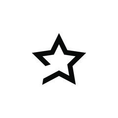Obraz premium star icon. Leader, winner, boss, rank, medal, sport logo, competition, sky symbol, astrology, military, troops. Isolated minimal single flat icon in black and white colors.