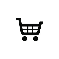 a shopping cart isolated minimal single flat linear icon for application and info-graphic. Commerce line vector icon for websites and mobile minimalistic flat design.