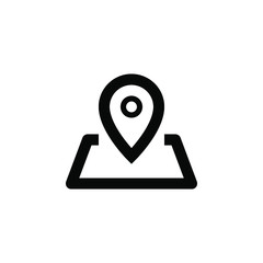 Pin on the map. location line vector icon for websites and mobile minimalistic flat design.