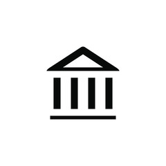 Bank isolated minimal single flat icon. Building line vector icon for websites and mobile minimalist flat design.