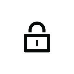 Lock isolated minimal single flat icon. Protect line vector icon for websites and mobile minimalist flat design.