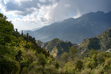 Fototapeta na wymiar Triund Trek in McLeod Ganj North India Peak nature views 