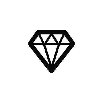 Diamond isolated minimal single flat icon. Crystal line vector icon for websites and mobile minimalist flat design.