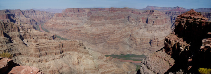 Panoramic view of the Grand Canyon and Colorado River from Eagle Point. Arizona. USA.