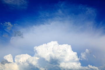 Naklejka na ściany i meble Abstract cloud and blue sky background with copy space.