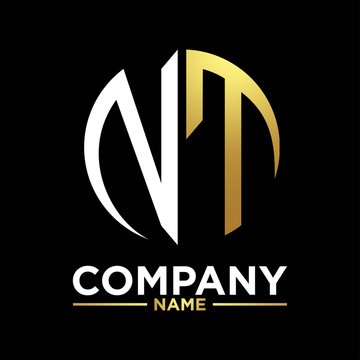 NT initials circle logo monogram designs modern templates luxurious .