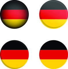 Round Country Flag in different styles disc badge vector illustration Germany