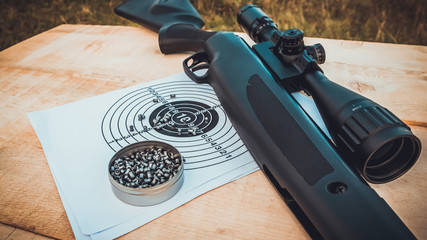 rifle and pellets for shooting