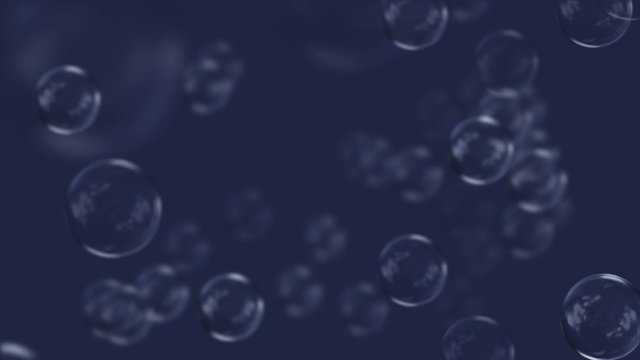 Flying Soap Bubbles With Background Looped