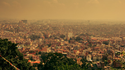 Fototapeta na wymiar Dusty slums of Kathmandu, Nepal