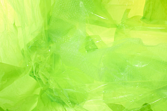 Green bubble wrap and tissue paper