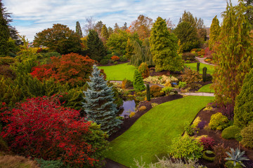 Beautiful autumn colors at Queen Elizabeth Park in Vancouver, British Columbia, Canada