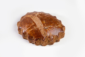 Traditional East European, Russian cookie. Isolated crusty biscuit on a white background. 