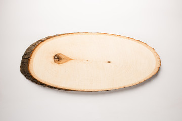 Raw cut of a tree on a white background.