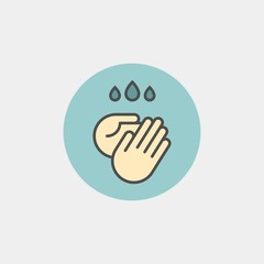 Obraz premium Hand wash flat vector icon. Clean hands flat vector icon