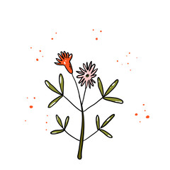 happy red flower vector image with red points