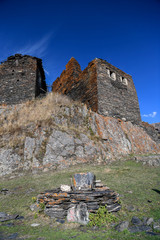 View of the village of Kvavlo overlooking Dartlo emptied of its inhabitants for the winter
