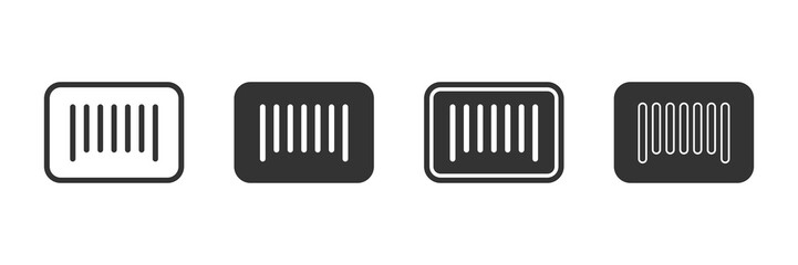 Bar code icons in four different versions in a flat design