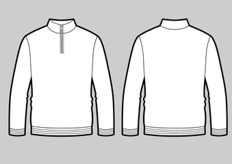 Longsleeve t-shirt illustration with zipper on the neck © Olesya