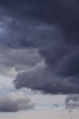 Obraz premium Heaven, Epic Dramatic Storm sky, dark grey clouds background texture, thunderstorm, tornado