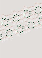 Arabic green arabesque design greeting card for Ramadan Kareem,Islamic ornamental detail of mosaic,vector illustration