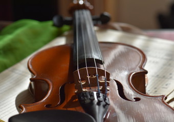 close up of a violin