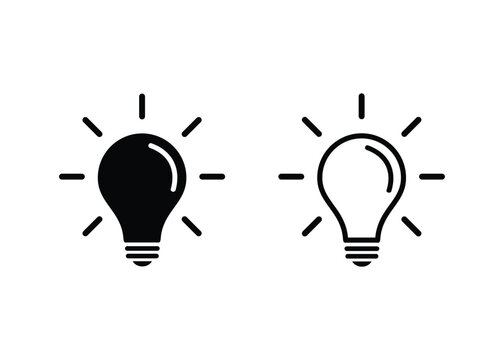 Light Bulb icon vector. Light Bulb sign.   Idea, solution.