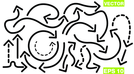 Set of black vector arrows. Arrows icon. Arrow vector icon. Arrows vector collection
