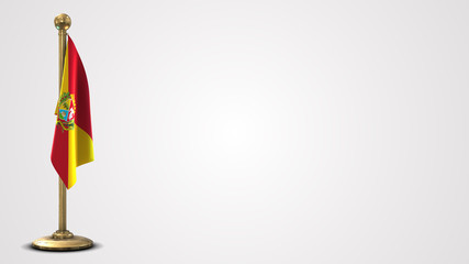 Aragua realistic 3D flag illustration on golden flagpole.