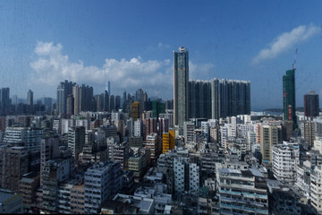 Widok na zabudowę mieszkalną  Hong-Kongu